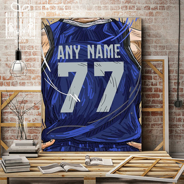 Dallas Mavericks Jersey Custom Canvas Print Wall Art for Boy Girl Men Women Basketball Personalized Canvas Art